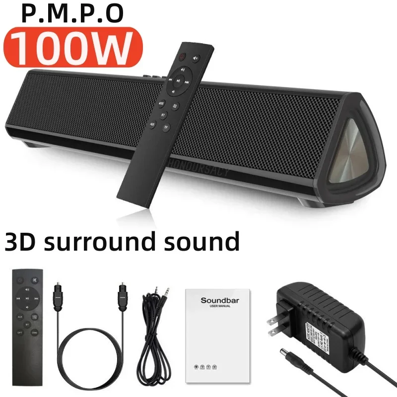 P.M.P.O 100W Computer TV Version Speaker with Bluetooth Speakers and External Power Supply 3D Stereo Bluetooth Sound System AUX