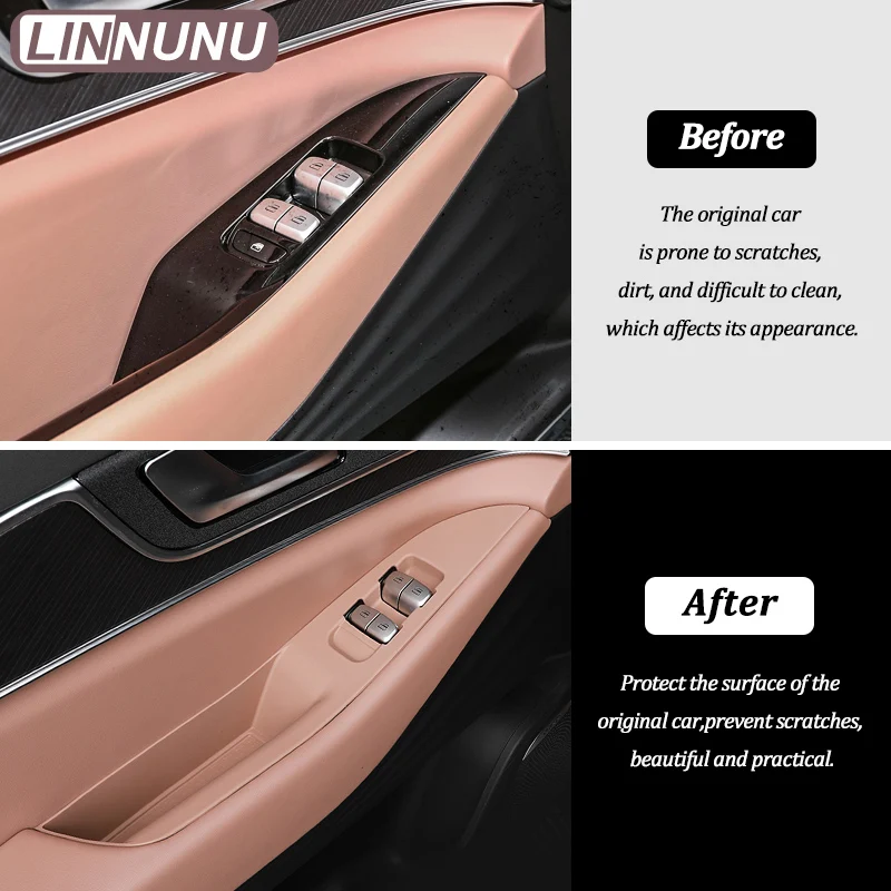 LINNUNU لشيري كري تيجو 9 2025 اكسسوارات السيارات الداخلية سيارة التحكم المركزي نافذة رفع لوحة زر بطانة حماية من السيليكون 2024