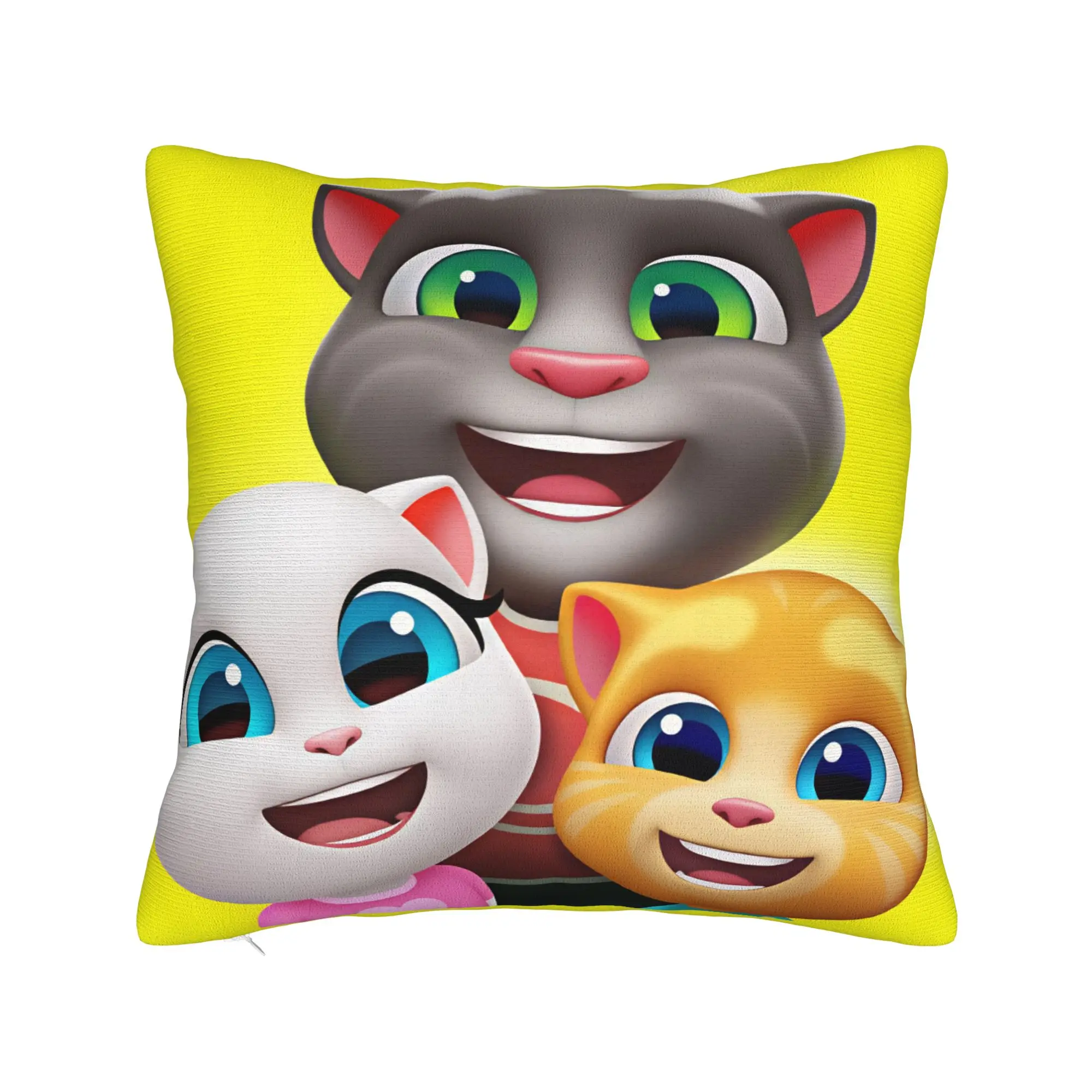 Game T-Talking T-Tom And F-Friends Pillow Case  Soft Pillow Cover For Couch Sofa Bedroom Cute Funny Cushion Cover