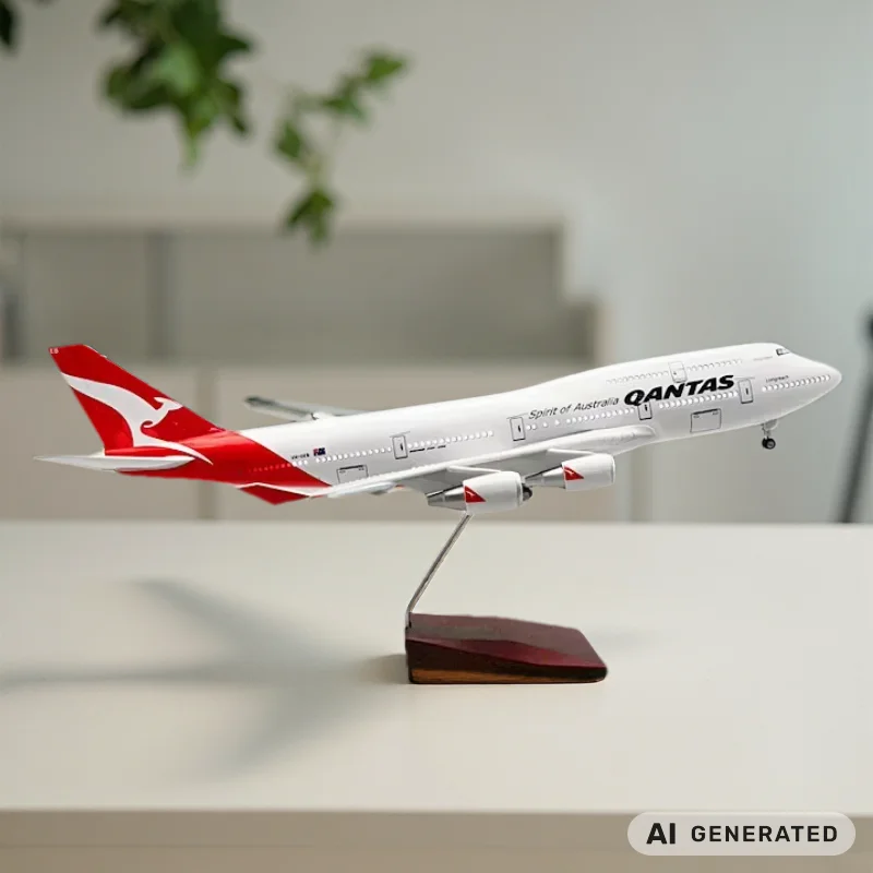 1/150 Scale Plane Model B747 Qantas Airways 47cm Diecast Airplanes Resin Model Assemble With Landing Gear Adults Fun Collection