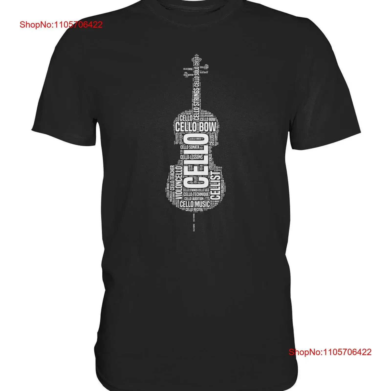T Shirt Cello Terms Cellist Instrument Premium vintage Washed Slightly Comfortable Soft Stretched Casual Top For Everyday Wear