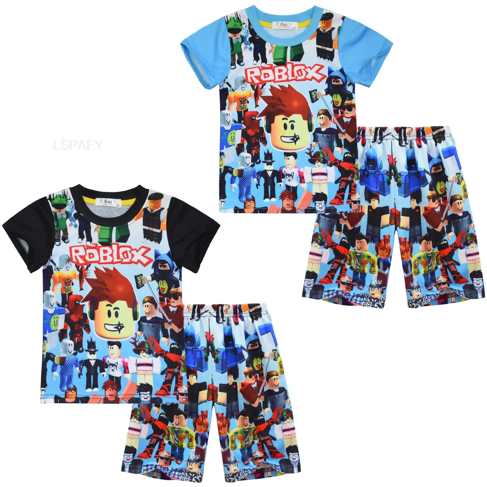 صيف جديد روبلوكس طفل منامة 2 قطعة الأطفال دعوى تي شيرت مجموعة تي شيرتات قصيرة للأطفال ملابس الصبي طفل روبلوكس منامة مجموعات