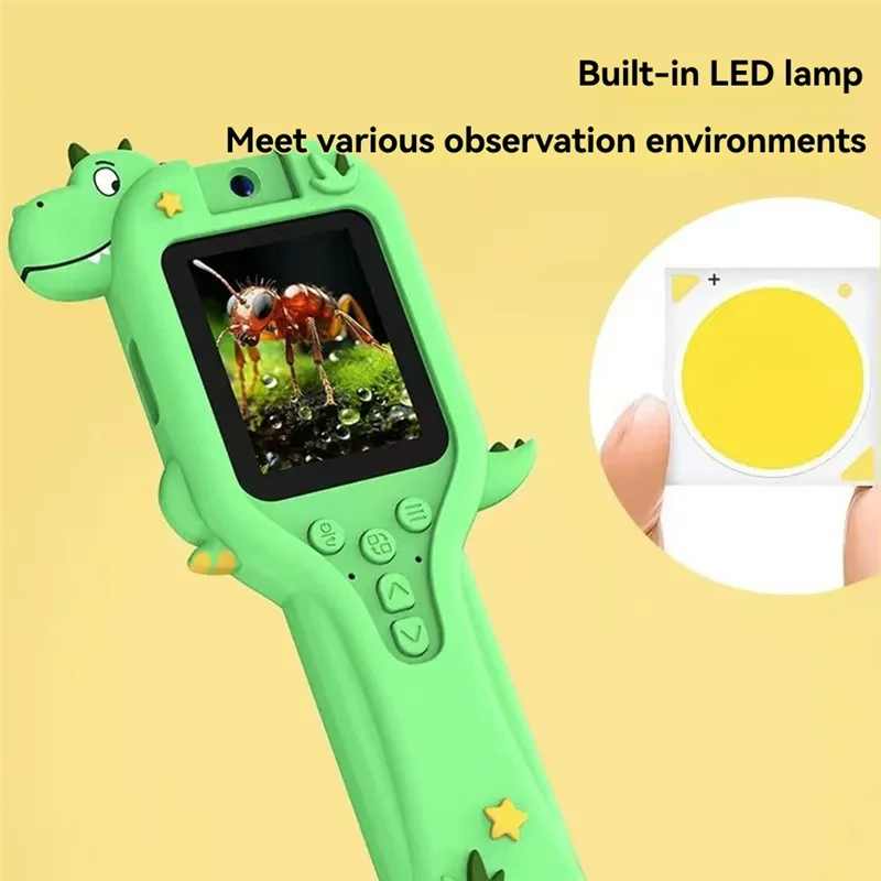 Mikroskop cyfrowy B24B z lupą 500X, ręczny, elektroniczny, edukacyjny, naukowy dla dzieci, mikroskop A