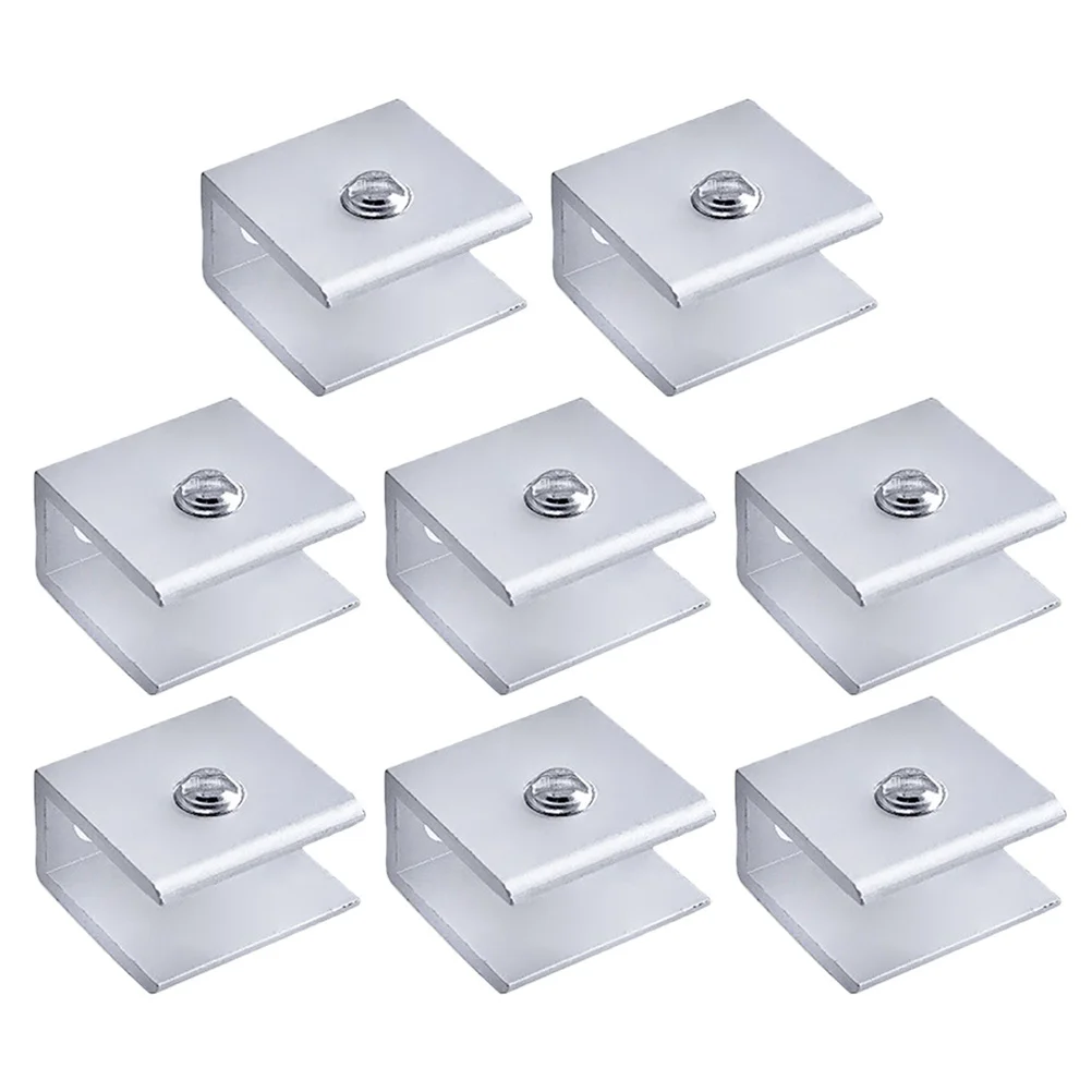 

8pcs Clamp Bracket Square Adjustable Glass Shelf Clip Support For Glass Furniture Aluminum Corrosion Resistant Hardware