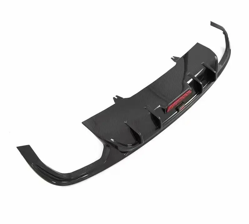 Yaochi 17-19 forAudi A4 Touring Edition CGW Carbon Fiber Dry Tail Lips New Bumper with Exhaust Cutouts Bolt-On Universal Fitment 5