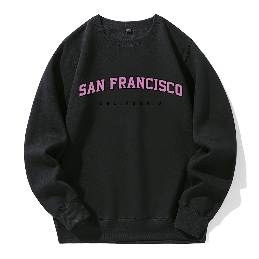 San Francisco California Letter Printing Male Hoody Loose Oversized Hoodies Casual Fashion Sweatshirts Basic All Match Hoodie