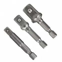 3pcs Lengthened Hex Handle Turn Square Connecting Rod Hex Shank Socket Adapter Drill Bit Driver Set for Electric Screwdriver