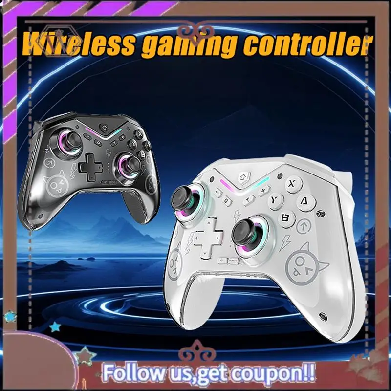 ABBG-Game Console وحدة تحكم ألعاب لاسلكية قابلة للبرمجة Gamepad Hall Joystick دعم للتبديل/البخار/IOS/Android سهلة الاستخدام