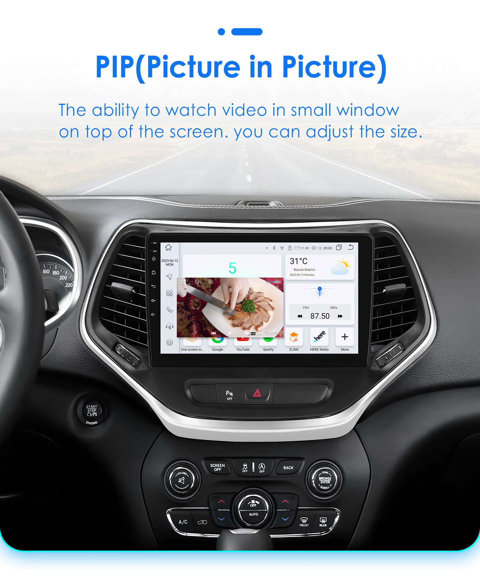 Android car radio for Jeep Cherokee KL photo