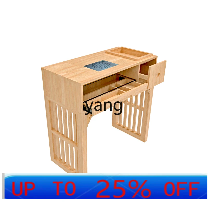 

LMMsolid wood manicure table with vacuum cleaner marble single double table and chair set