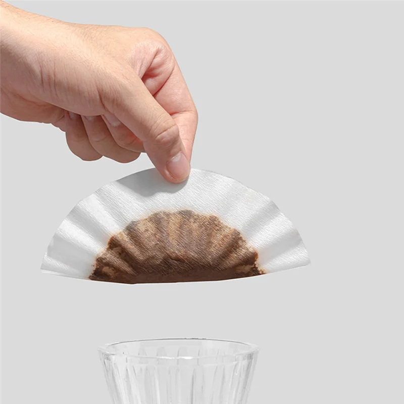 ABGG-For Coffee Filters,Basket Type Paper, Pour Over Filter Papers Cake Shape For Wave Dripper 155/185 Series