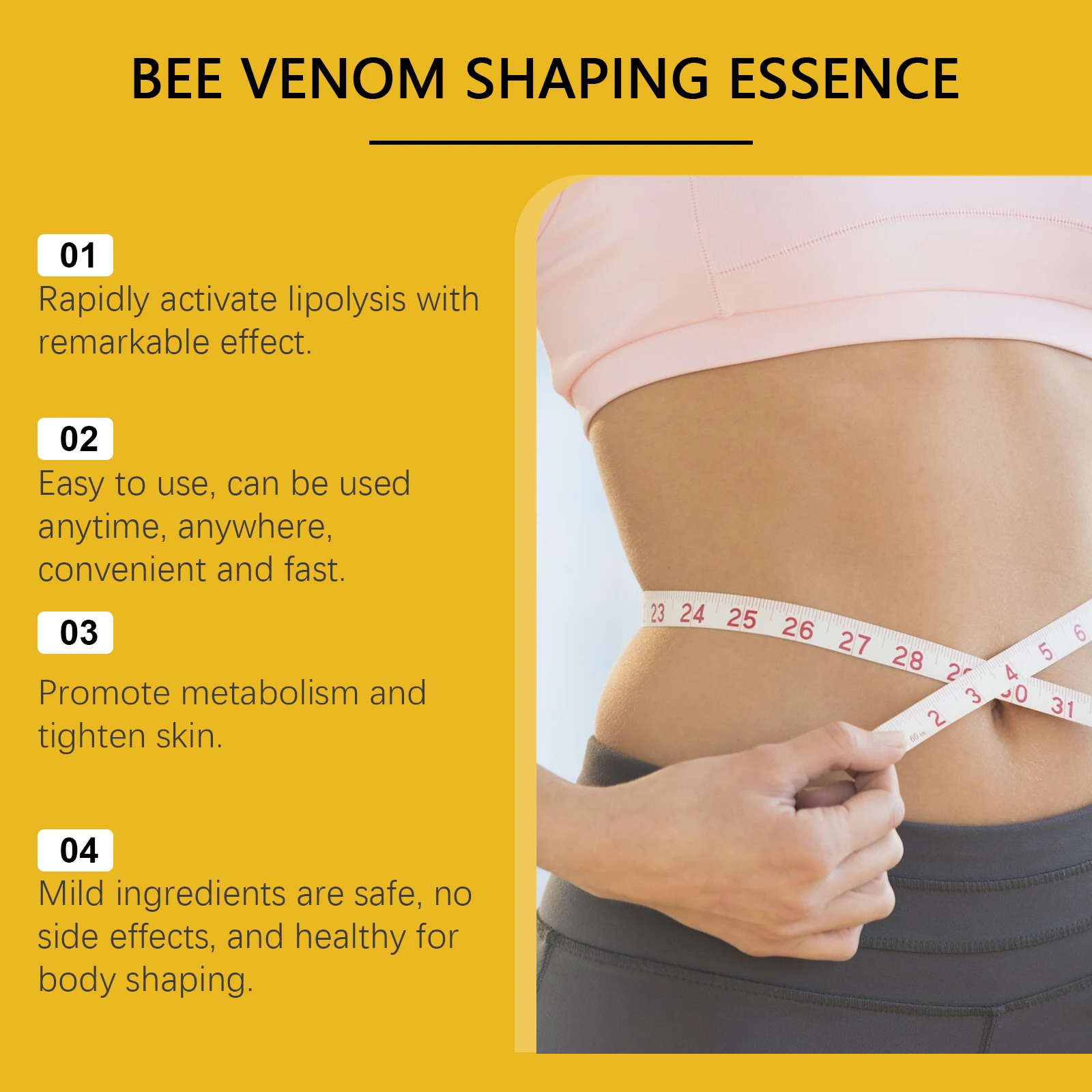 Bee Venom Shaping Oil Firming Lifting Body Skin Anti Cellulite Fat Burning Weight Loss Improve Sagging Thin Leg Massage Oil view 2
