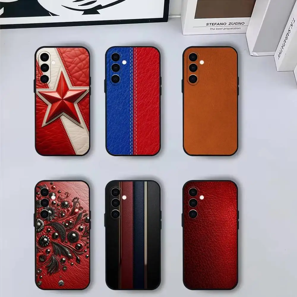 

Leather texture Phone Case Black Silicone Soft For Samsung Galaxy A73,A72,A71,A70,A53,A52,A51