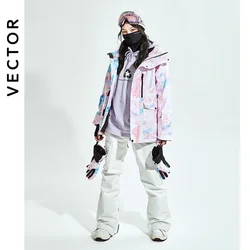 Victor 2024 mulheres homens jaqueta de esqui calças de esqui inverno quente à prova de vento à prova dwindproof água esportes ao ar livre snowboard casaco de esqui