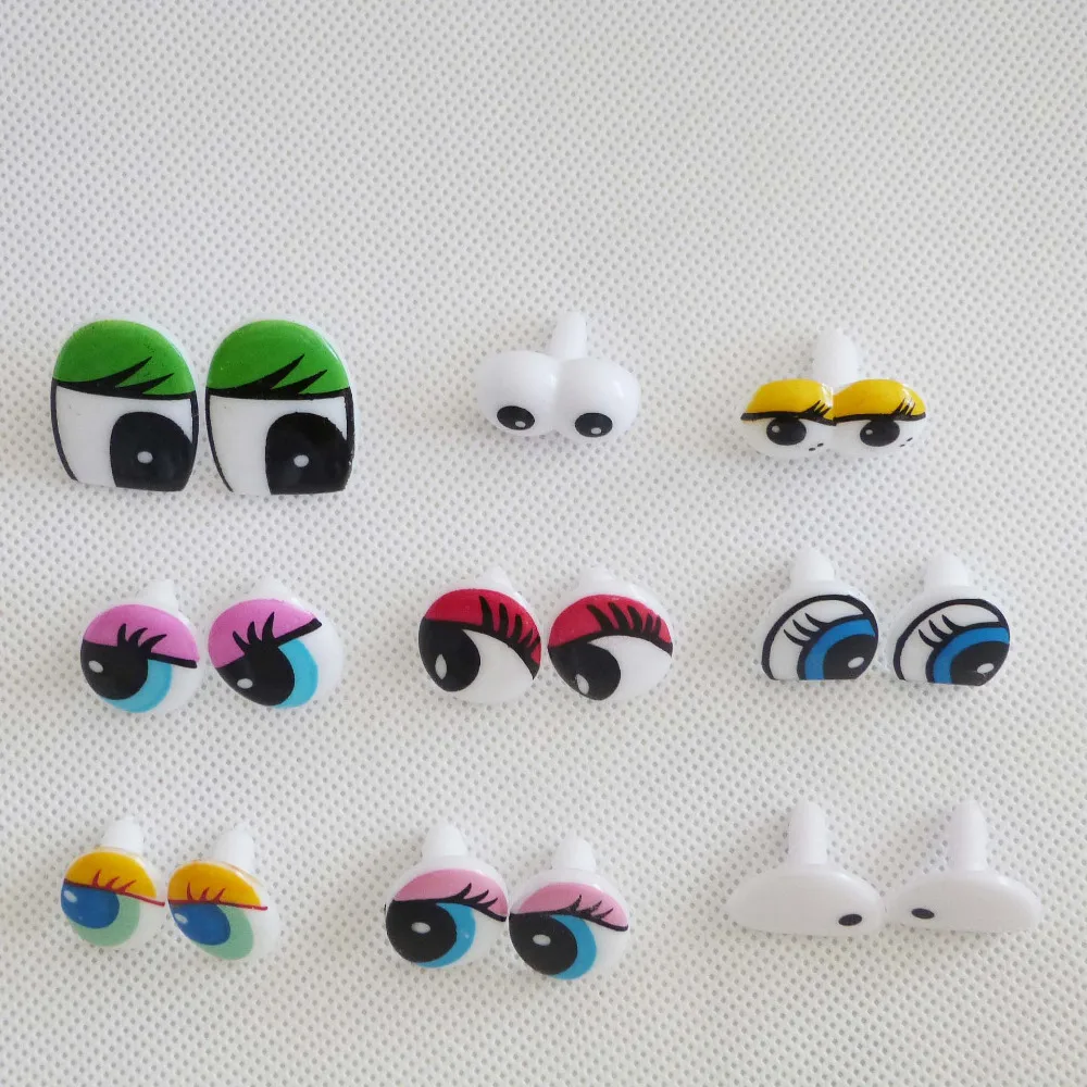 Safety Toy Eyes para DIY Plush Doll, lavadora macia, plástico cômico, opção estilo, novo design, 50 pçs/lote