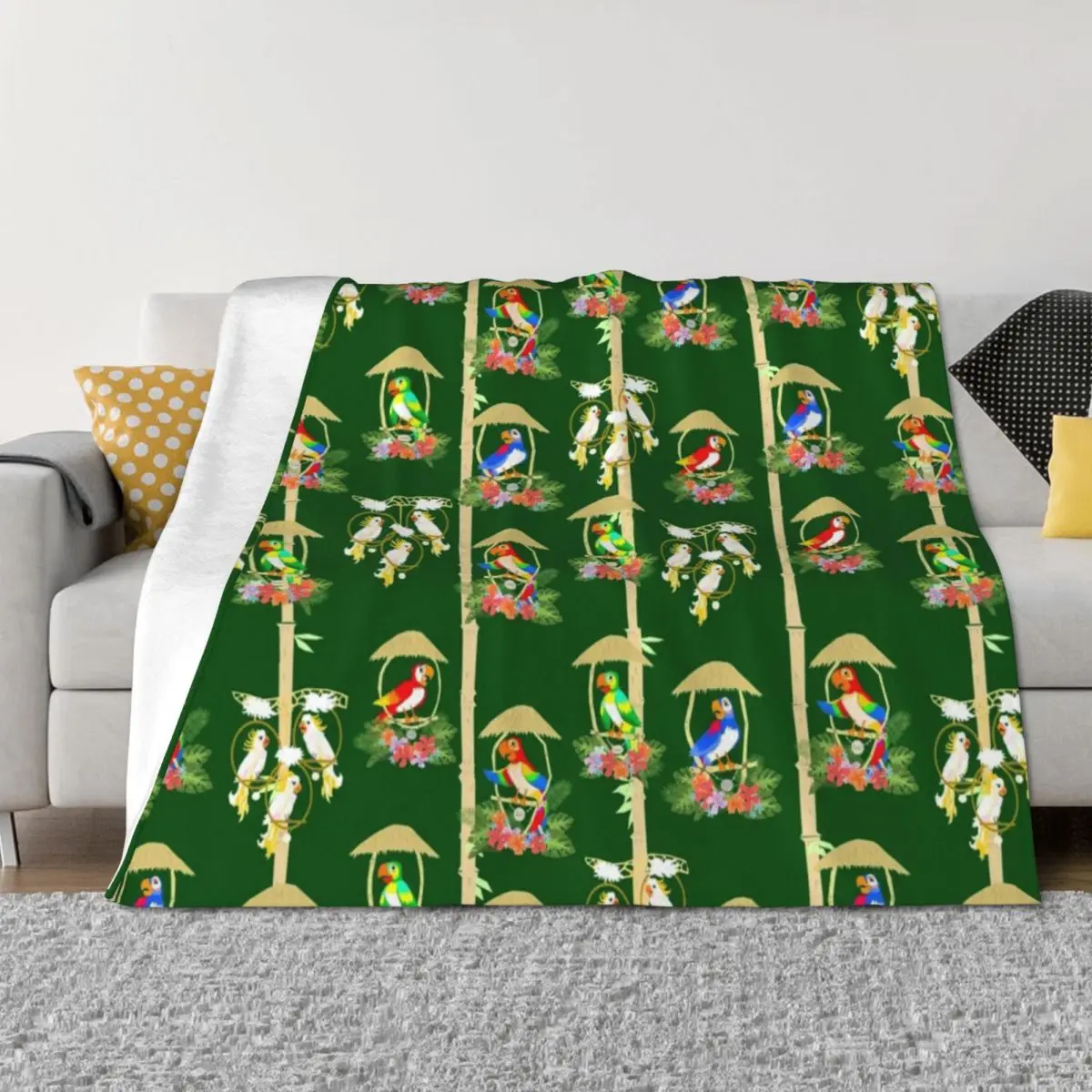 

Tiki Room Birds Throw Blanket for babies Bed linens Plaid Moving Blankets
