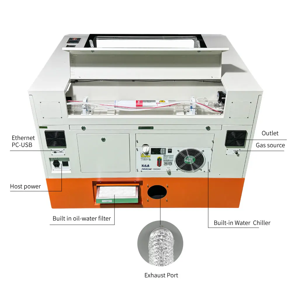 Fonland Ruby Reci 100W 6090 9060 CO2 Laser CNC Cutter Cutting Machine With Ruida Automatic Lifting System Water Chiller Acrylic