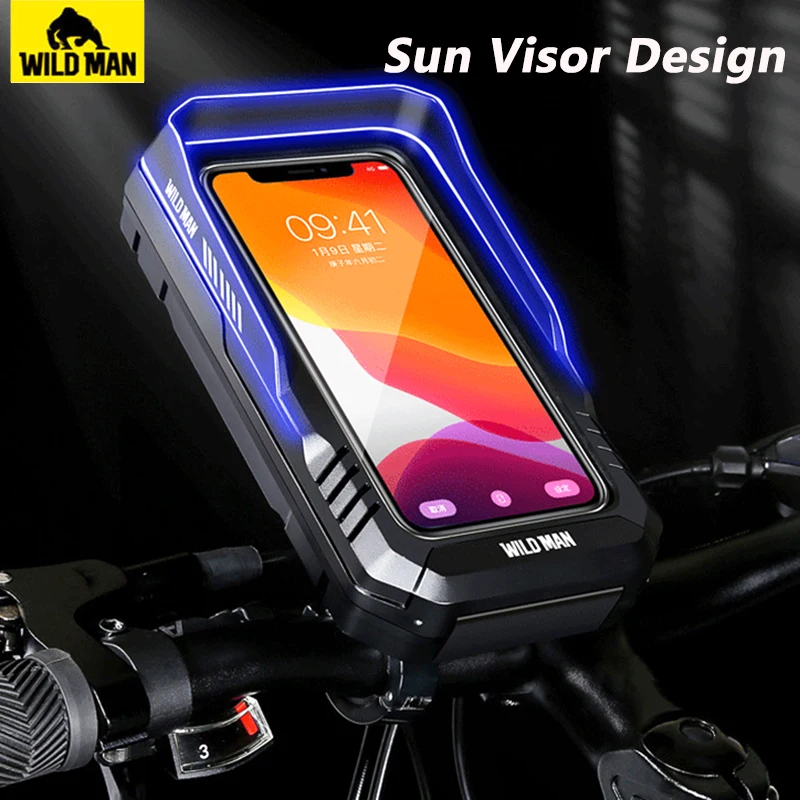 WILD MAN Bike Bag Waterproof Touch Screen Phone Case 6.8\