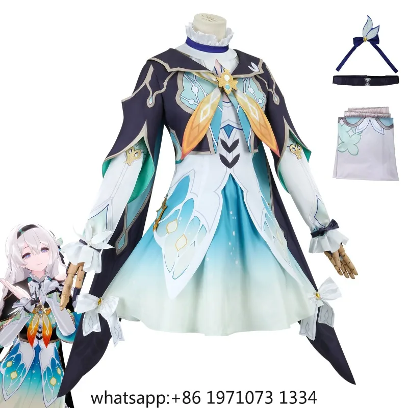 Game Honkai Star Rail Firefly Cosplay Costume Dress Uniform Wig Full Set Suits Uniform Firefly Cosplay Wig Costume Props