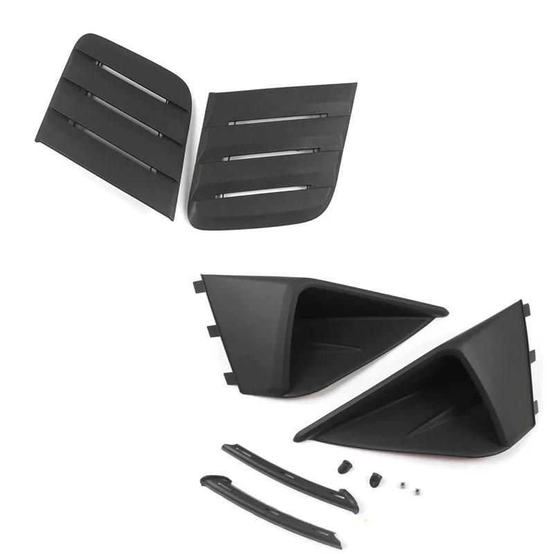 For Ford Mustang 2018-2022 Front Bonnet Engine Intake Air Vents Louvers Fog Light Winglet Protector Guard Cover Car Accessories