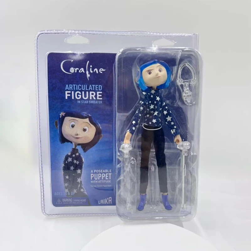 

Coraline The Secret Door Фигурка Кэролайн Фигурки Neca Аниме Фигурка Плащ ПВХ 7-дюймовая Статуя Модель Кукла Настольный Орнамент Игрушка Подарок