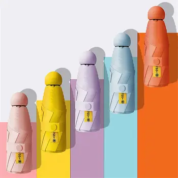 6支傘骨攜帶迷你遮陽傘防曬膠囊傘帶盒防紫外線折疊口袋傘 8 最佳銷售 折疊傘 - №4