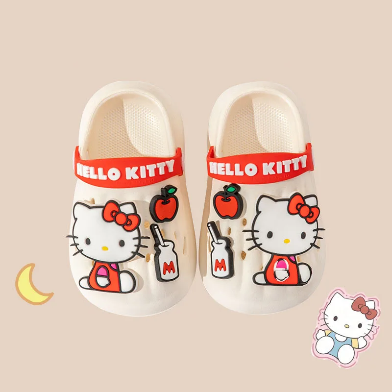 Sanrio Children\'s Fashion Hole Sandals Indoor Anti Slip and Collision Resistant Cartoon Two Ways To Wear Sandals and Slippers