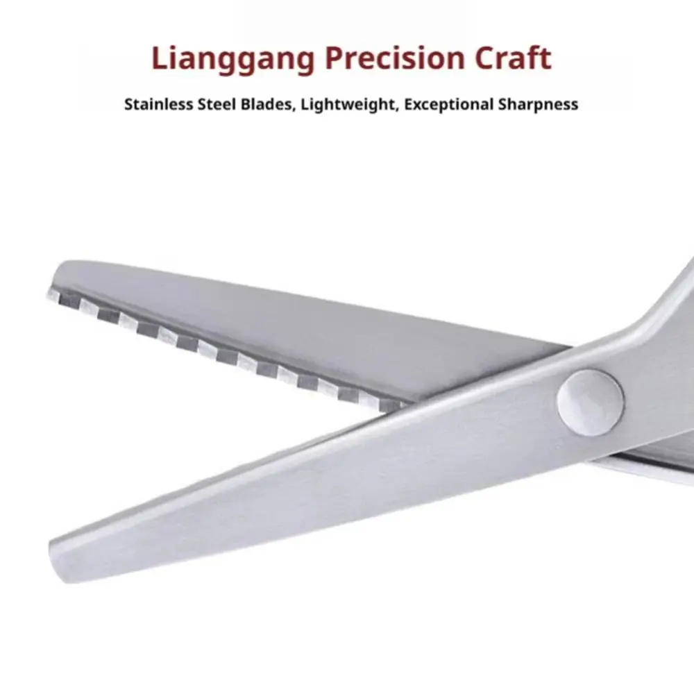 Stainless Steel Pinking Shears Serrated Edge Triangle Teeth Tailor Scissors Ergonomic Handle Comfort Grip Zig Zag Scissors