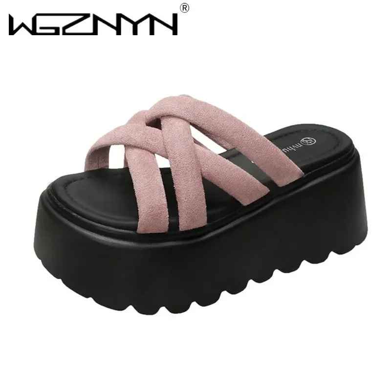 

Fashion 2025 Summer Women Rome Sandals New Arrival Ladies Leather Wedges Heels Female Outdoor Casual 8cm Platform Sandal Shoes