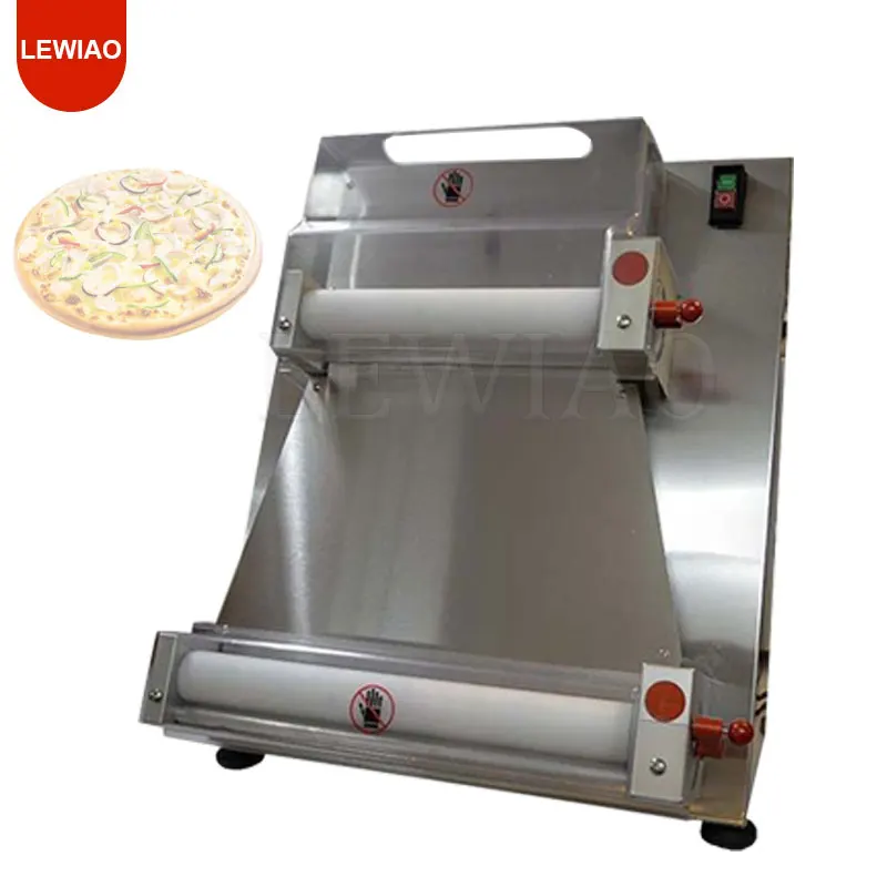 

Electric Pizza Dough Rounding Press Machine Stainless Steel Dough Roller Smashing Sheeter Food Processor 370W