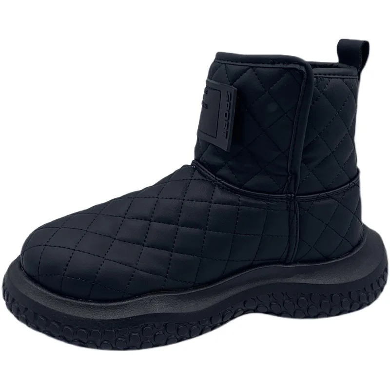 Stivali da neve con maniche inverno 2021 nuove scarpe da donna in cotone a testa tonda calde e alla moda versatili rosse a rete con fondo spesso in