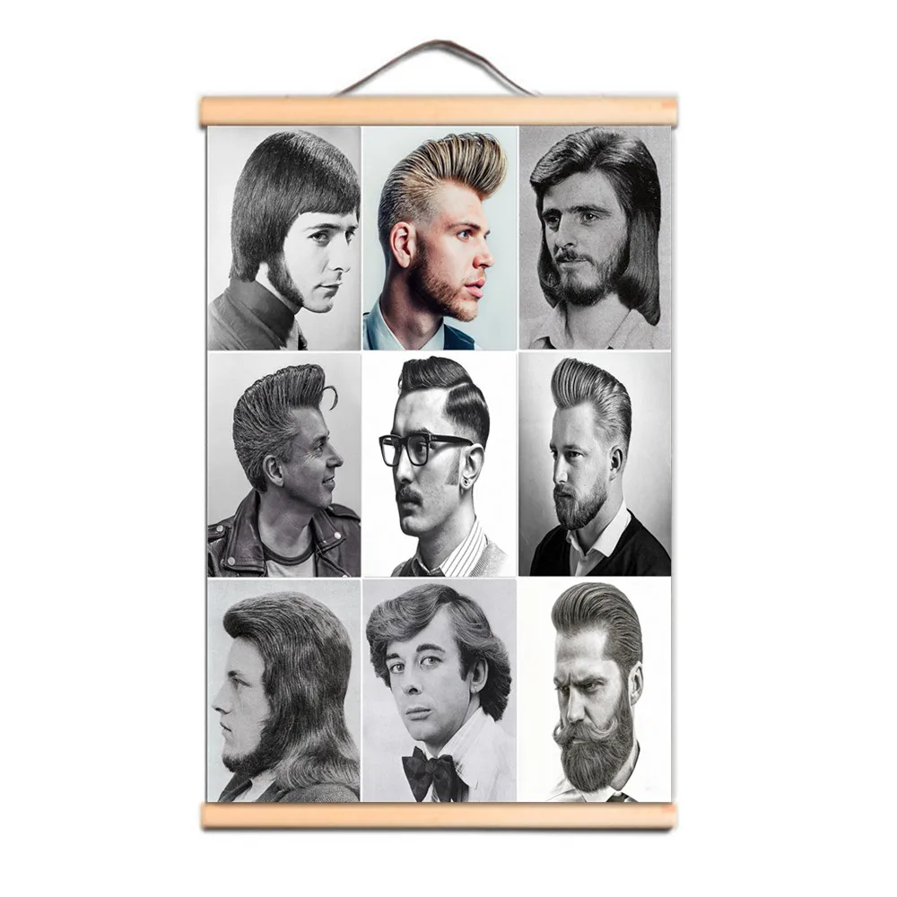 Upgrade Your Barber Shop Wall Decor with Classic Men's Short Hair Poster Wall Charts - Vintage Wall Art Decor for Hair Salon C3