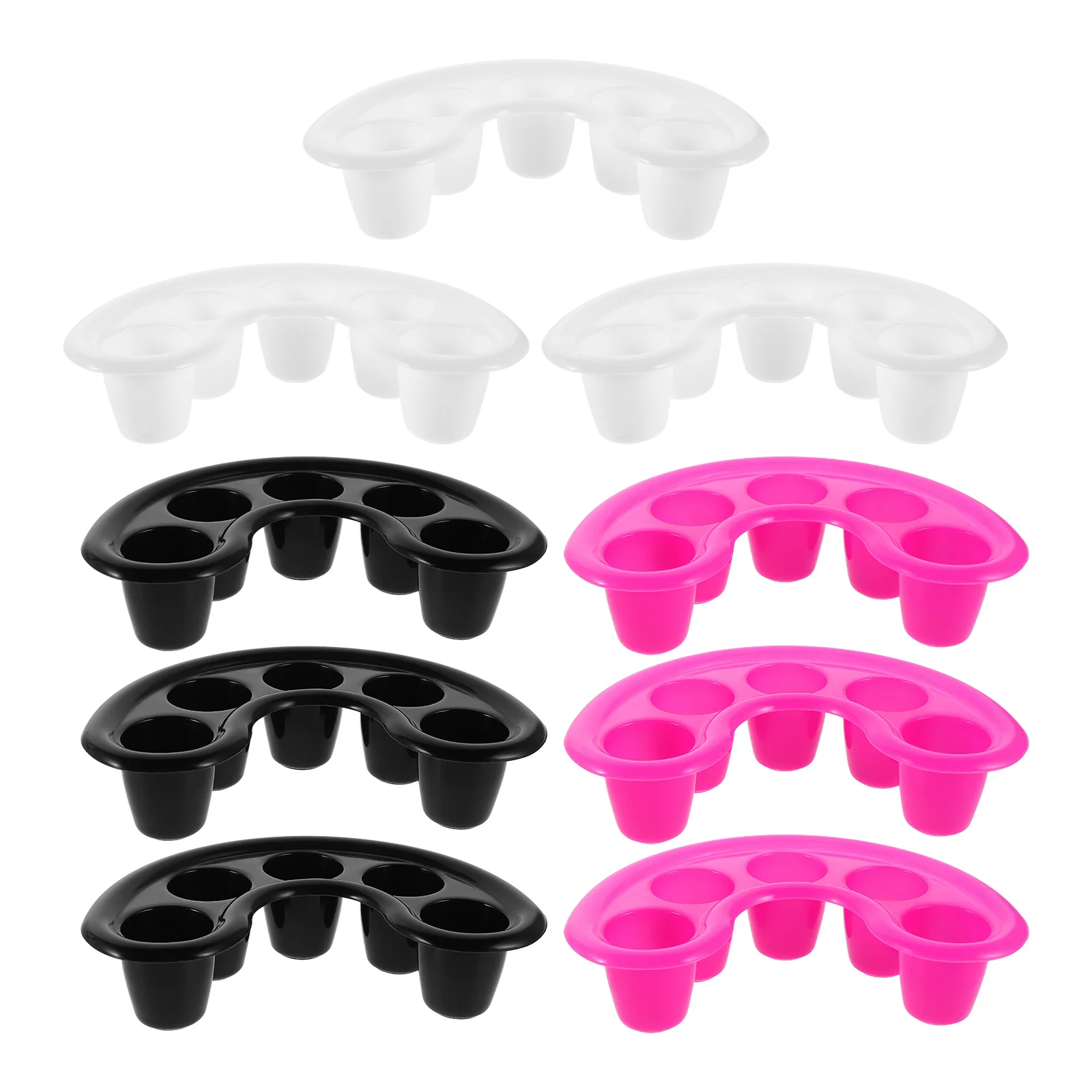 9 قطعة أداة مانيكير إصبع تمرغ السلطانيات مسمار نقع قبالة السلطانية خمسة إصبع تصميم مزيل طلاء الأظافر السلطانية نابضة بالحياة اللون مانيكير