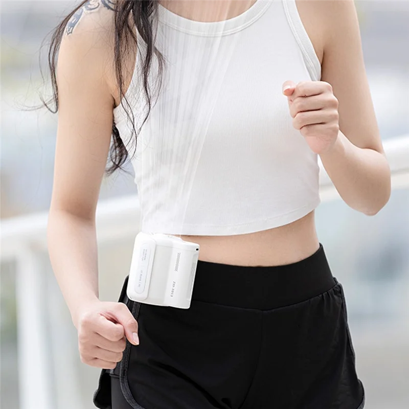 Ventilador de cintura colgante Personal portátil USB caliente 4500MAh recarga ventilador eléctrico portátil ventilador de aire acondicionado para deportes al aire libre-A