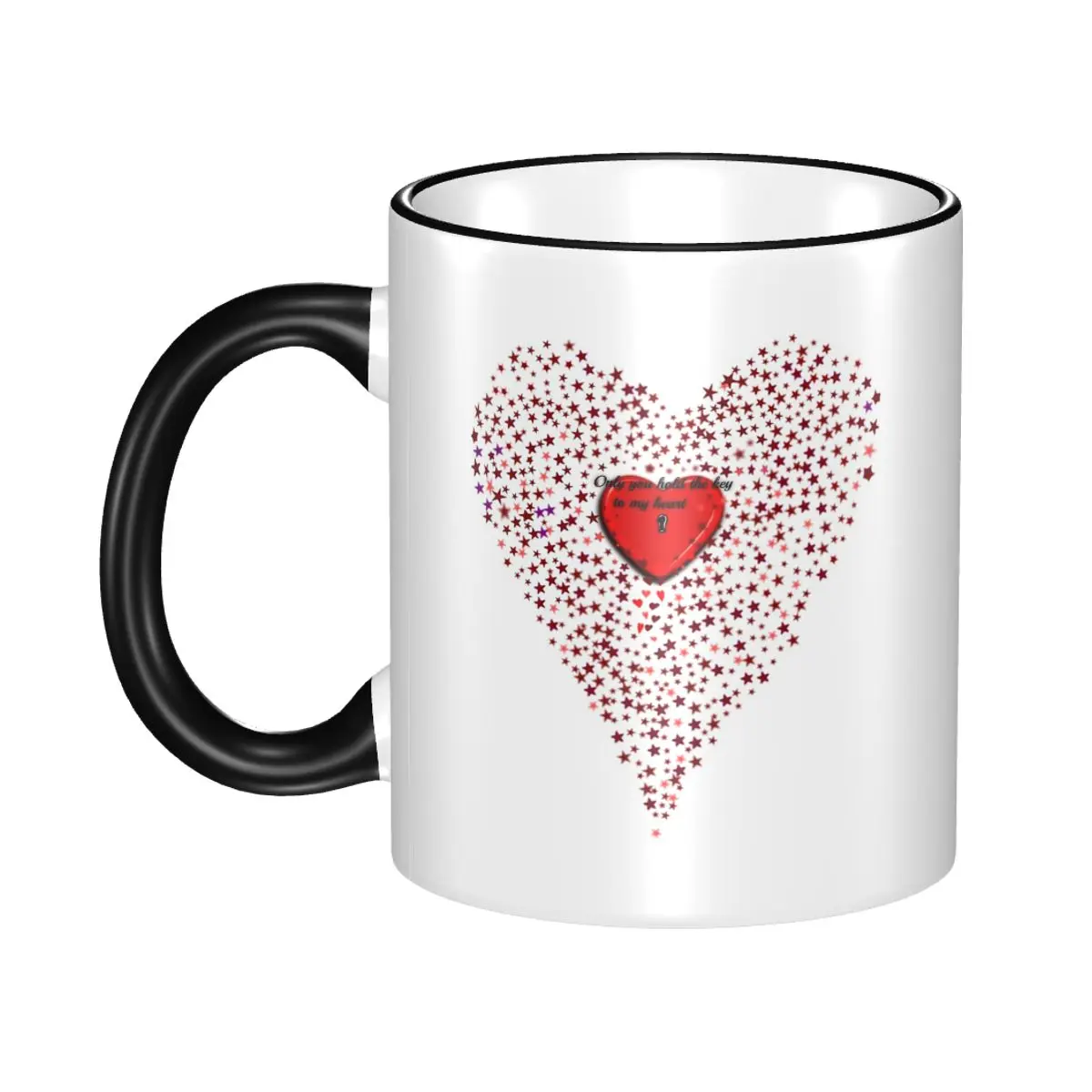 I Love Heart Valentines Love Heart And Stars Mug Funny Ceramic Coffee Cups Tea Mugs Milk Cup Drinkware Gifts for Woman Man