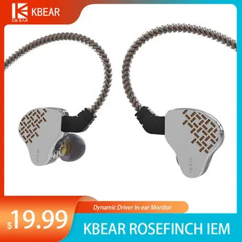 KBEAR Rosefinch HiFi 유선 IEM 이어폰 모니터, 다이내믹 드라이버 OFC 헤드폰, 분리형 오디오 케이블, 3.5mm 플러그 포함 