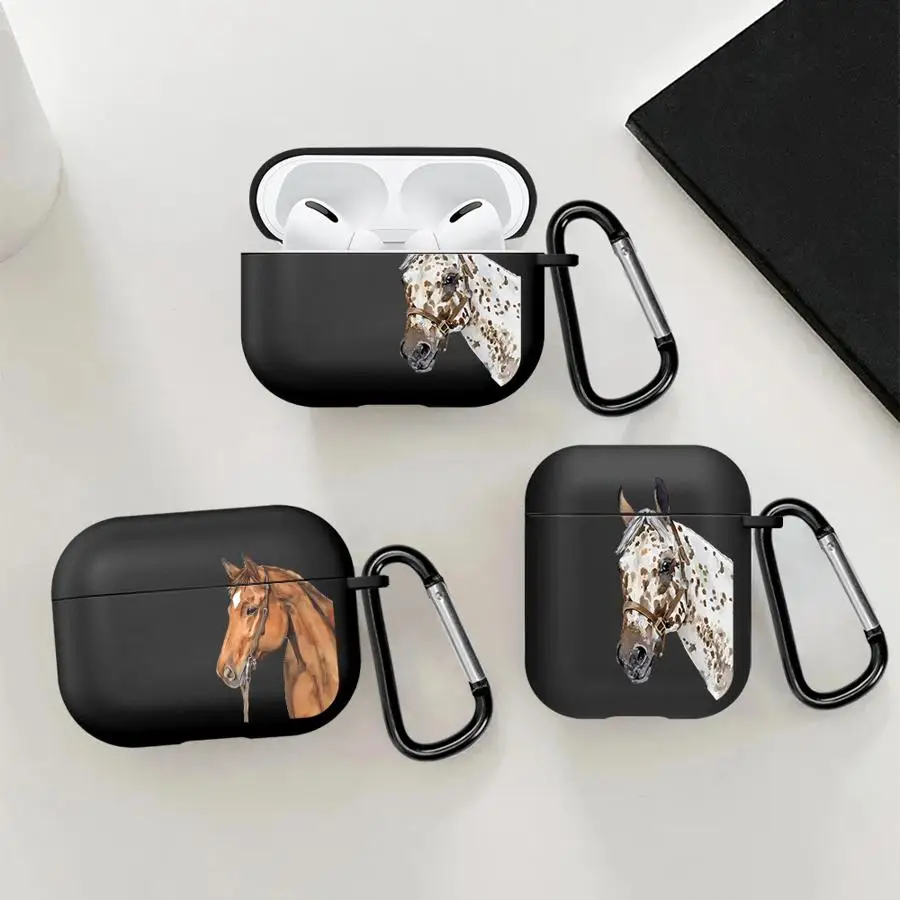 Earphone Cases Cover Case For Airpods Pro Pro2 2 3 4 1 Pro3 Horse Pattern