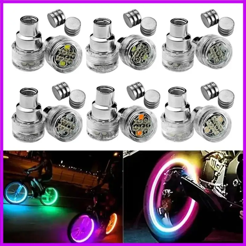 R9CC LED Tire Valves Cap Light Universal Motorcycle Accessories Weather Resistant Nighttime Safety LED Wheel Light