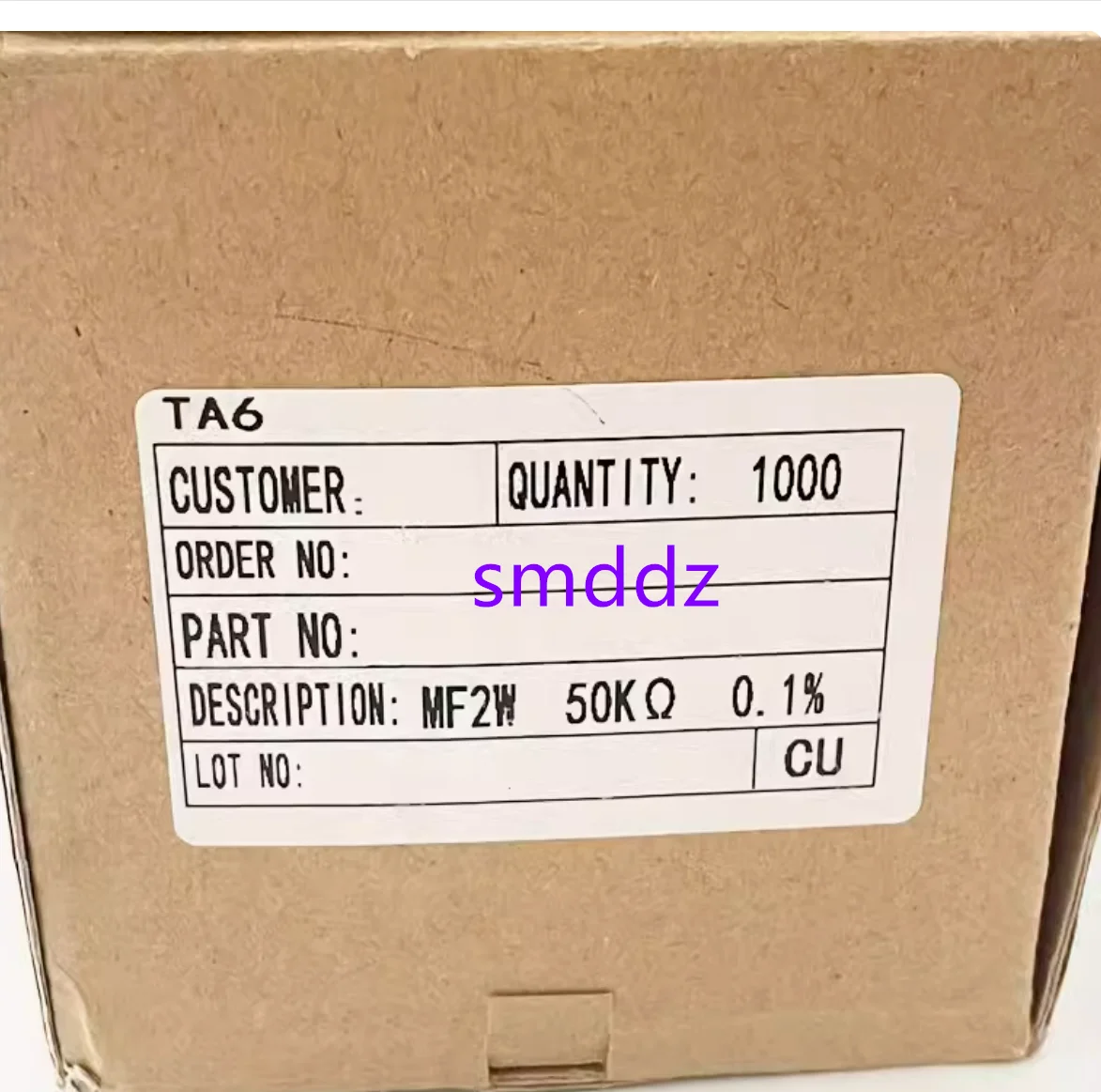 100 szt. 0.1% odporności na folię metalową 2W: 1K 2K 2.2K 3K 4.7K 5K 10K 15K 20K 30K 47K 50K 51K 100K 150K 220K 250K 500K