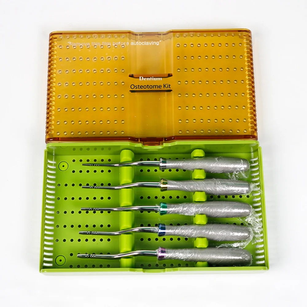 5Pcs Dental Surgical Implant Dentium XOF Angled Osteotome Kit