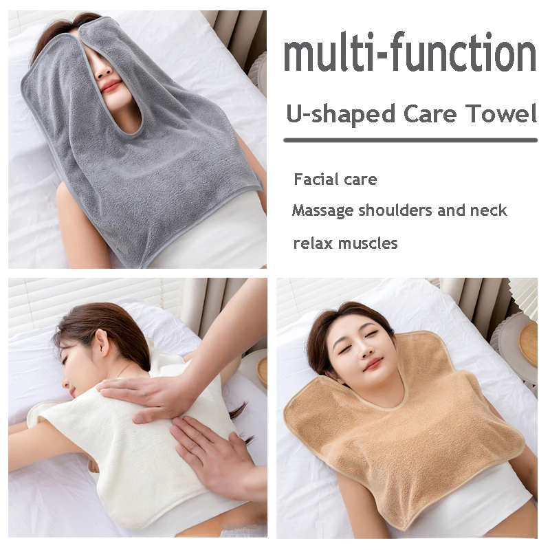 1 pz salone di bellezza cura della pelle asciugamano da massaggio estetista a forma di U asciugamani avvolgenti in microfibra SPA asciugamano viso strumenti per la cura della pelle del viso
