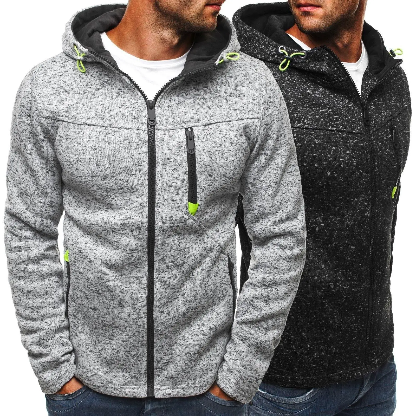 

Men's Casual Sports Fleece Hoodie Cardigan Spring New Style Embroidered Long Sleeve Zipper Closure Cotton Polyester Jacket