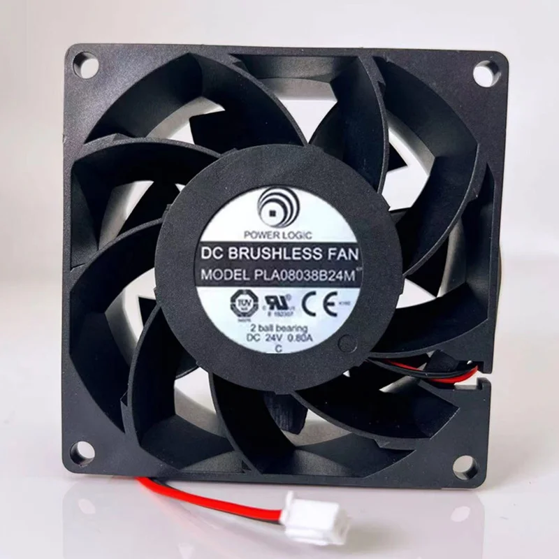 M  New POWER LOGIC PLA08038B24M 24V 0.80A 2-Wire cooling fan#QW