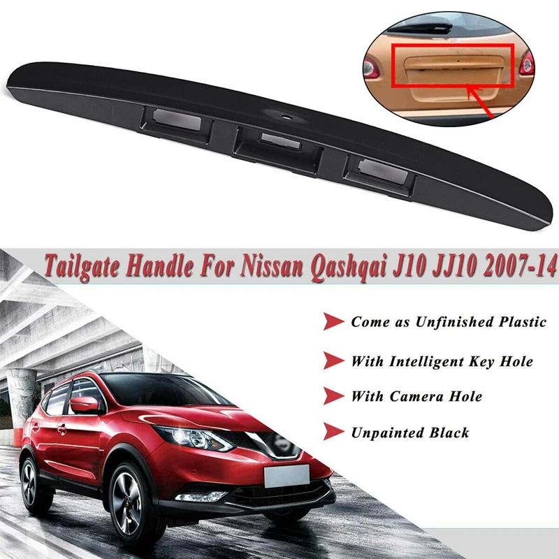 Rear Tailgate Boot Handle with Key Camera Trunk Door Cover for Nissan Qashqai J10 JJ10 2007-2014 90812JD20H