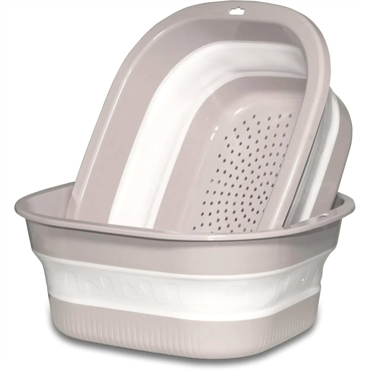 

Collapsible Dish Basin with Colander, 2-in-1 Foldable Wash Basin and Strainer Set for Kitchen Sink, Camping, Travel & RV