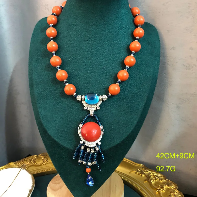 

Оранжевые ожерелья из бисера для женщин в богемном дворцовом стиле, винтажные роскошные ошейники Para Mujer, гиперболические украшения