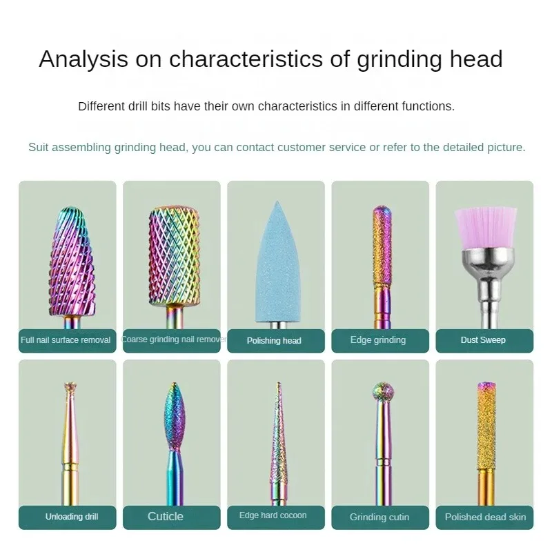Foret à ongles électrique, 10 pièces, forets de manucure pour fraise en céramique, bavure à ongles, pédicure, outil d'élimination de débordement, accessoires