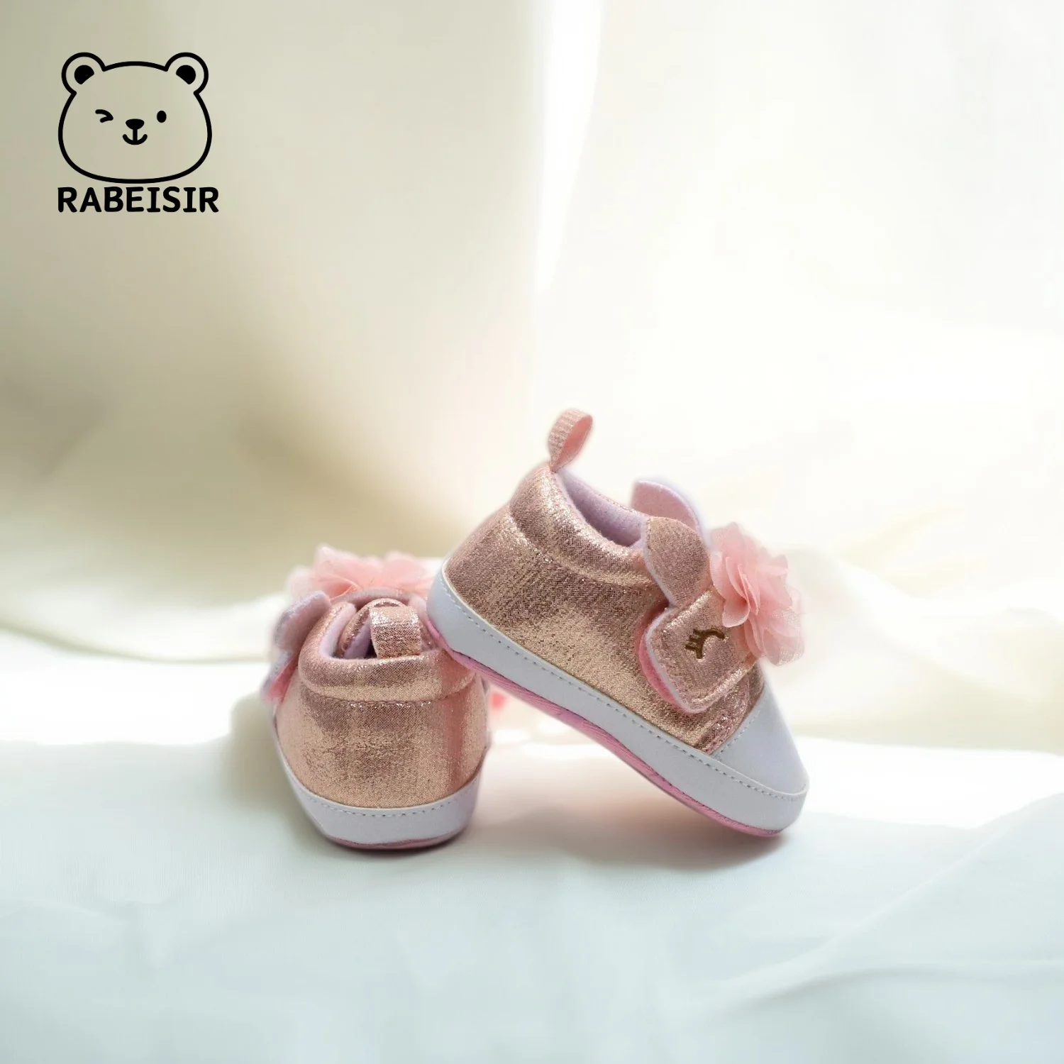 أحذية RABEISIR للأطفال، أحذية الأميرة، أحذية المشي للأطفال من عمر 6 إلى 12 إلى 18 شهرًا، نعل ناعم قابل للتنفس