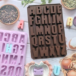 1pc 26 cavity large letter mold silicone letter mold, suitable for crayon, resin, chocolate, candy, wax, cake baking decoration