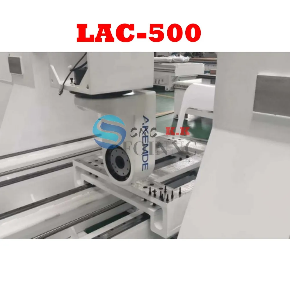 Il meccanismo di rotazione del braccio oscillante a testa a cinque assi a forma di L CNC caldo LAC-500 è adatto per macchine per incidere e fresatrici